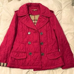 BURBERRY Check Jacket Pink size S